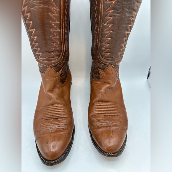 Vintage 90s Tony Lama 6210 Leather Cowboy Boots men’s 8.5 E Western Y2K - Picture 15 of 17